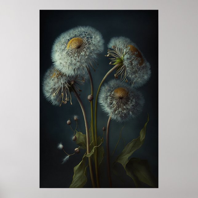Dandelion Flower Art Impressão Poster (Frente)