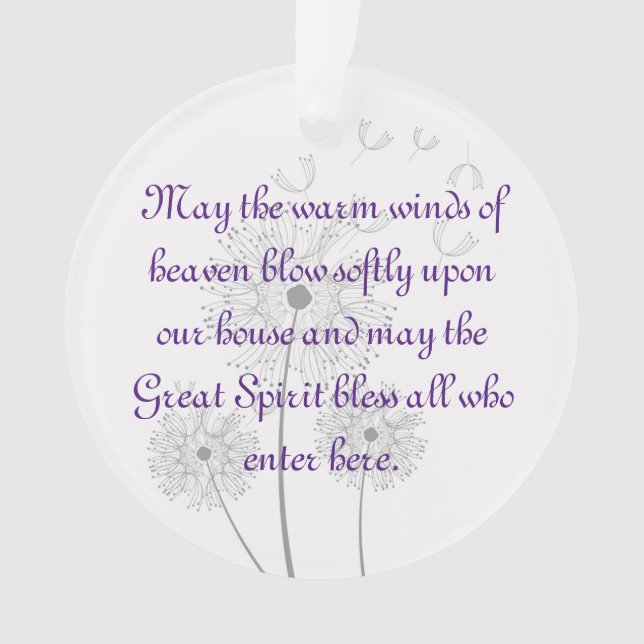 Dandelion Flowers Abençoa este Ornamento Doméstico (Frente)