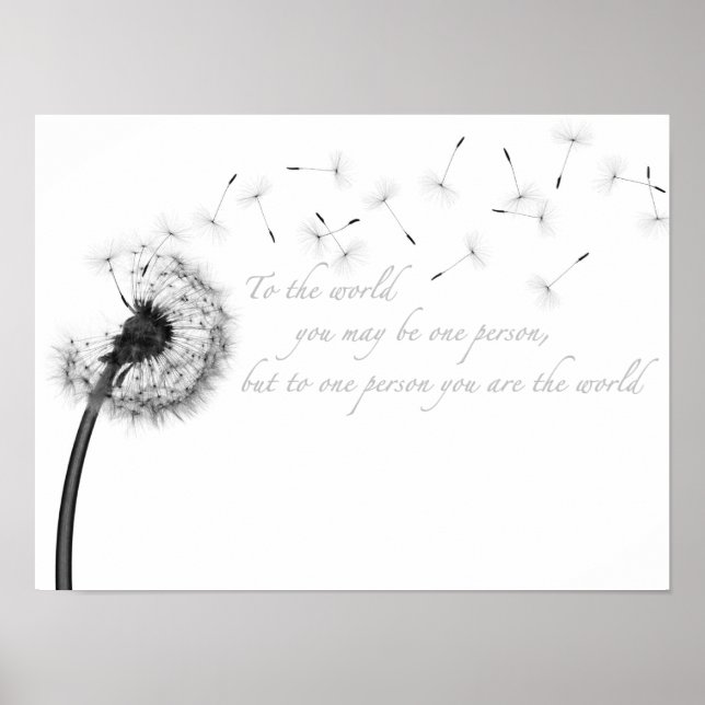 Dandelion Inspiration 16" x 12", Matte Poster (Frente)