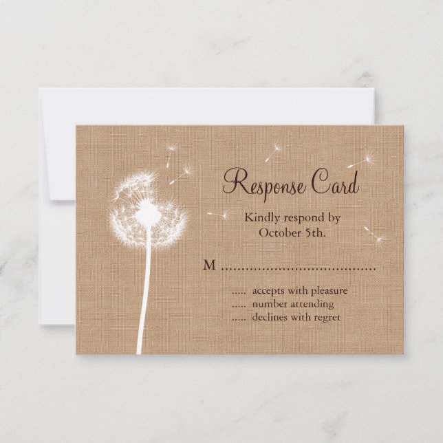 Dandelion no Burlap RSVP (Frente)