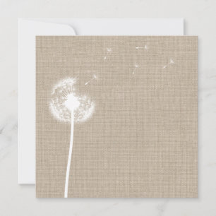 Dandelion no Convite para Vazio Burlap
