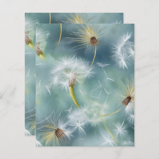 Dandelion Scrapbook Paper (Frente/Verso)