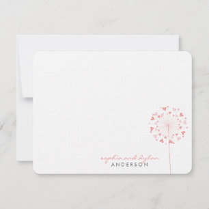 Dandelions Rosa Adoram Cartões de agradecimentos d