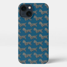 Dandie Dinmont Dog Cute Silhouch Blue