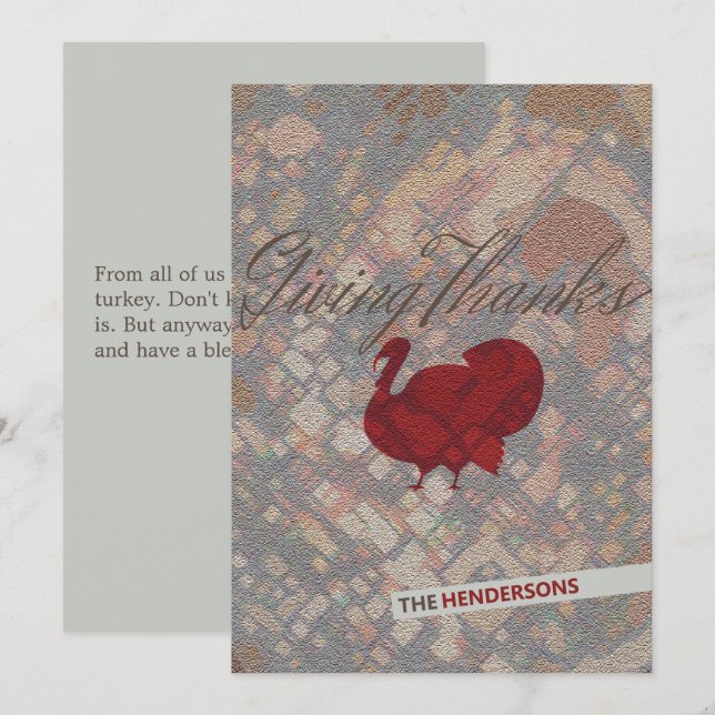 Dando Obrigados à Turquia Cartão de Saudação (Frente/Verso)