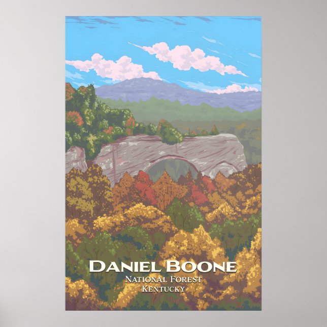 Daniel Boone National Forest Travel Poster (Frente)