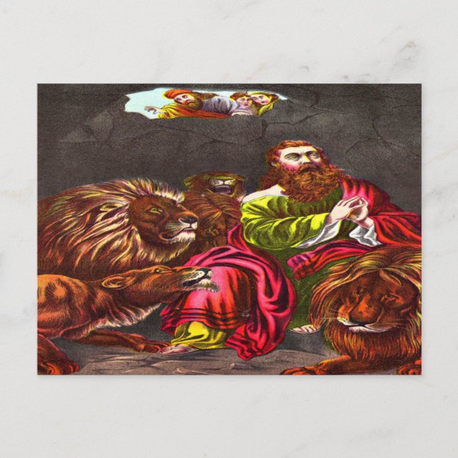 Daniel no cartão postal do leão (Frente)