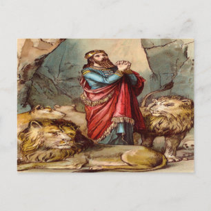 Daniel no cartão postal do leão