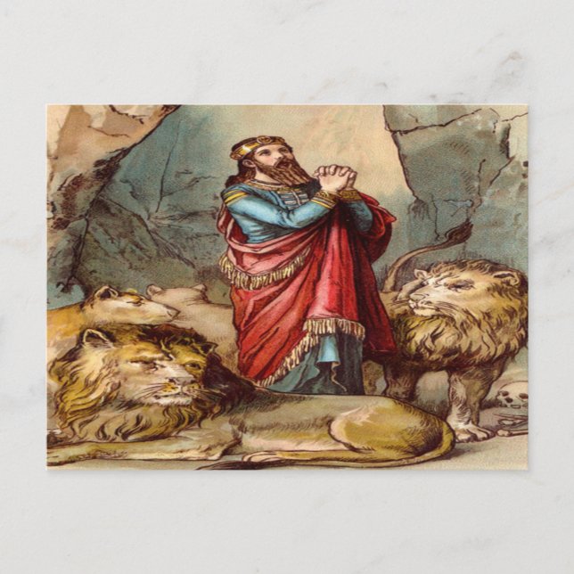 Daniel no cartão postal do leão (Frente)