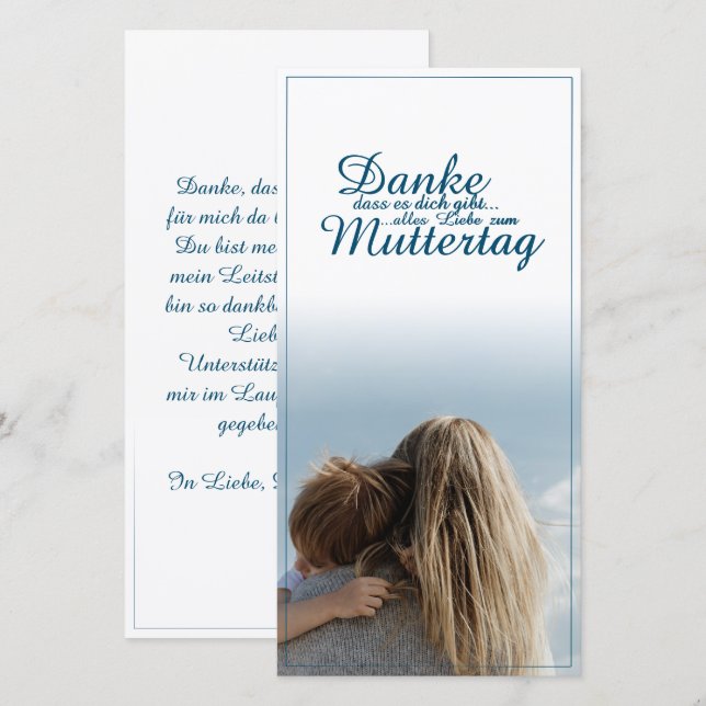 Danke, dass es dich gibt, Muttertag, Mutter & Kind (Frente/Verso)