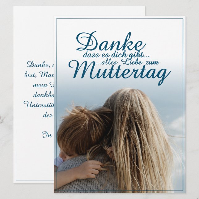 Danke, dass es dich gibt, Muttertag, Mutter & Kind (Frente/Verso)