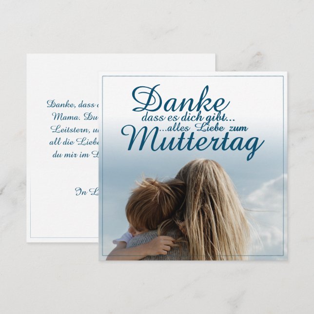 Danke, dass es dich gibt, Muttertag, Mutter & Kind (Frente/Verso)