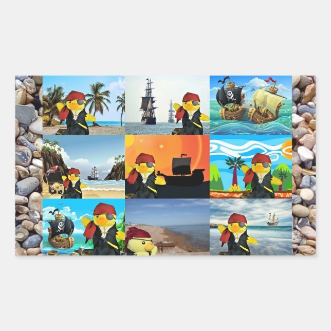 Danny Duck o adesivo retangular de colagem pirata (Frente)