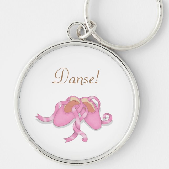 "Danse" Balé cor-de-rosa Slippers Dancer Chaveiro (Frente)