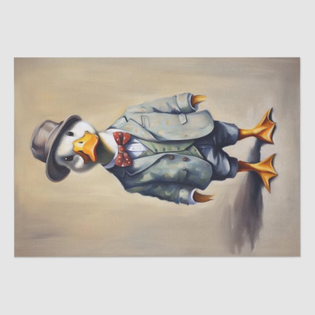 Dapper Ducks: Papel Decoupage Inspirado em Vestuár (Frente )