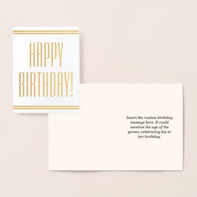 Dapper Gold Foil "FELIZ ANIVERSÁRIO!" Cartão (Exibição)