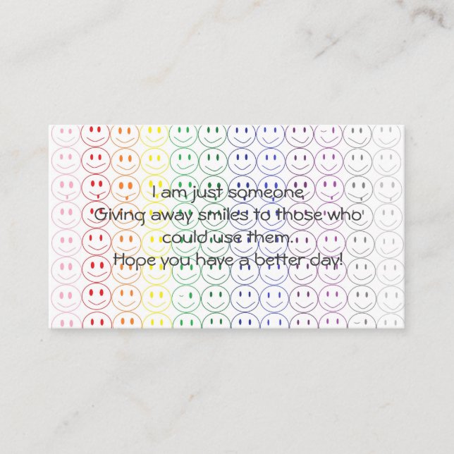 Dar afastado sorri cartão de assunto pessoal (Frente)