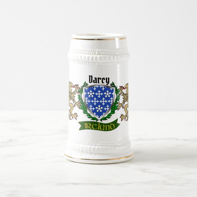 Darcy/Dorcy Irish Shield Personalize Beer Caneca d (Centro)