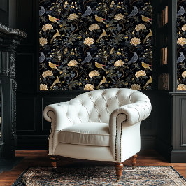 Dark Academia Floral Chinoiserie Estilo Wallpaper