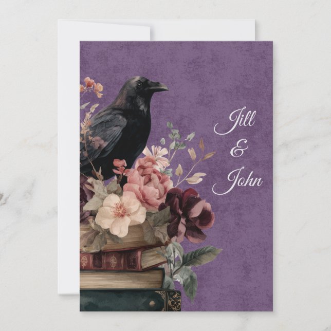 Dark Academia Mystic Raven Save the Date (Frente)