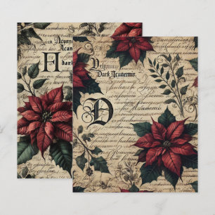 Dark Academia Poinsettia Pergaminho Papel Escrapbo