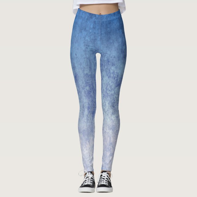 Dark Blue And Light Blue Mixed Color Leggings (Frente)