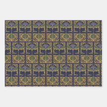 Dark Blue Art Nouveau Livro Antigo