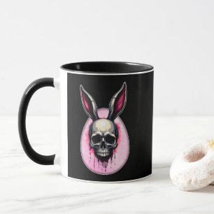 Dark Bunny Skull – Gothic Style - caneca