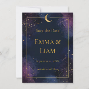 Dark Celestial Save the Date Constellations Dour