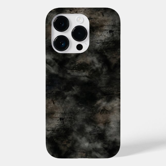 Dark Charcoal Smoke Grunge Texture iPhone Case (Verso)