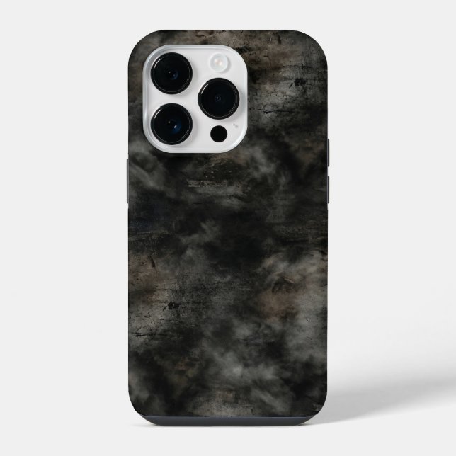 Dark Charcoal Smoke Grunge Texture iPhone Case (Verso)