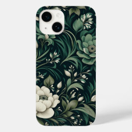 Dark Emerald Green Floral