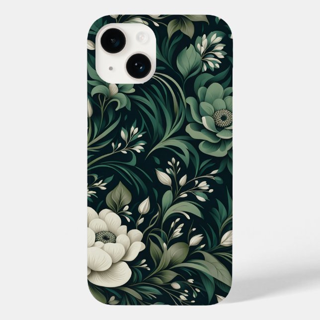 Dark Emerald Green Floral (Verso)