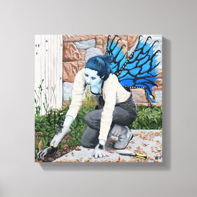 Dark Fairy Gardener Fantasy Art Canvas (Frente)