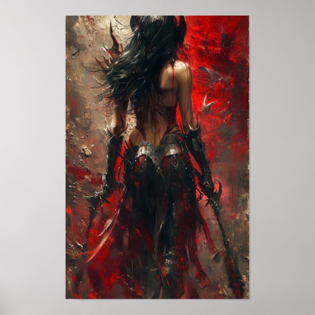 Dark Fantasy Necromcer Poster com Arma Mística (Frente)