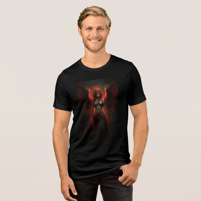 Dark Flame Angel Fantasy Art Print (Frente Completa)