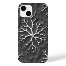 Dark Gray iPhone Case with Organic White Branches