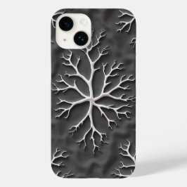 Dark Gray iPhone Case with Organic White Branches