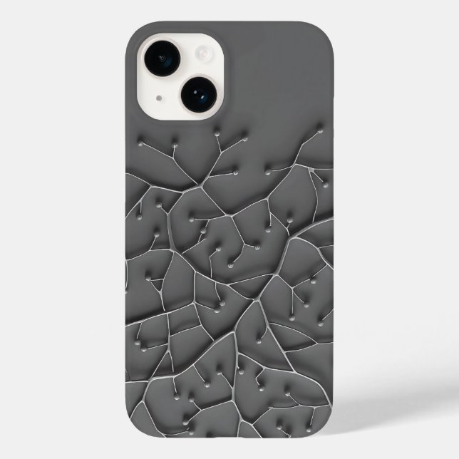 Dark Gray Organic iPhone Case Modern Texture (Verso)