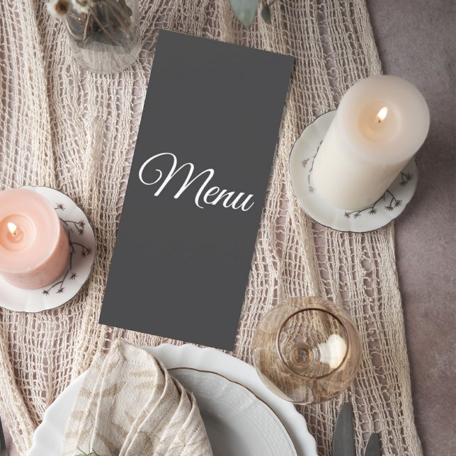 Dark Gray Wedding Menu Card (Criador carregado)