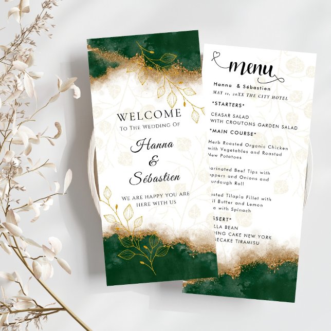 Dark green and gold Wedding Menu (Criador carregado)