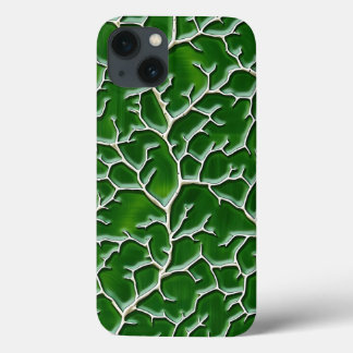 Dark Green iPhone Case Vein Texture Design