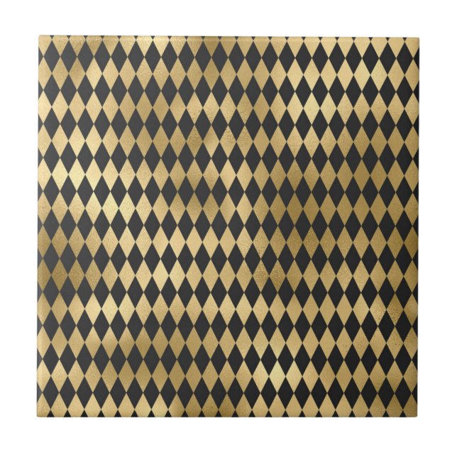 Dark Grey Black Harlequin Geometric Rhombuses (Frente)