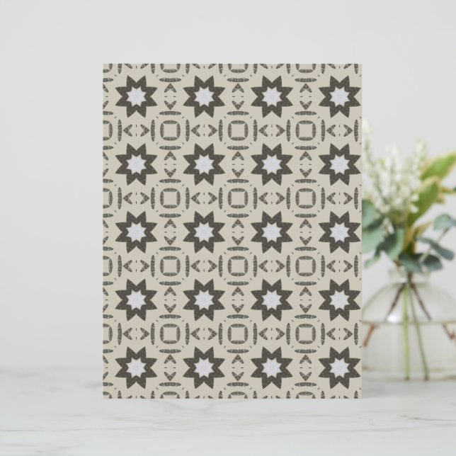 Dark Grey Stars on cream scrapbooking paper  (Em pé/Frente)
