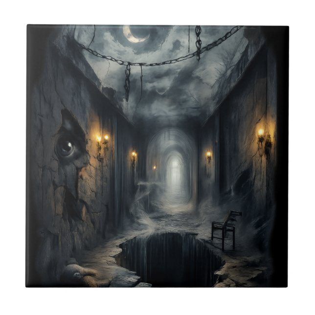 Dark Haunted fantasy Corridor with Moonlit Sky  (Frente)