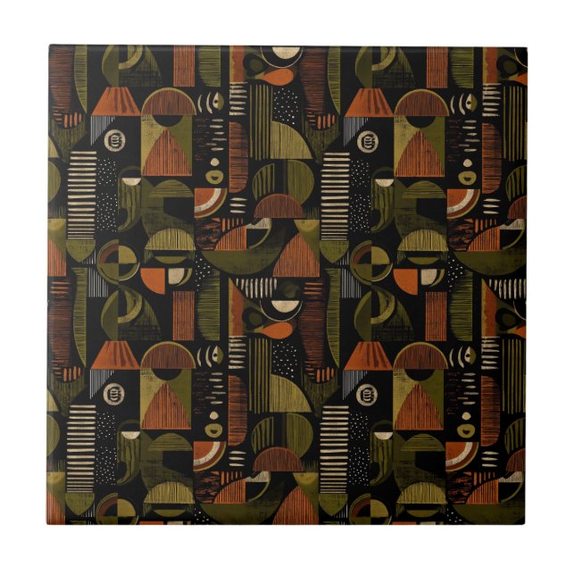 Dark Mid Century Geometric Pattern (1) (Frente)