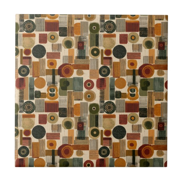 Dark Mid Century Geometric Pattern (2) (Frente)
