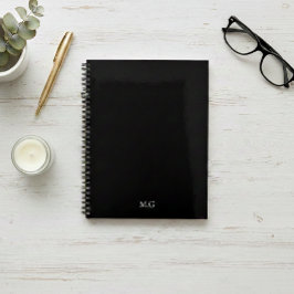 Dark Mode Stationary Glossy Black Agenda Initials