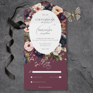 Dark Moody Burgundy Frame Floral Sem Janto