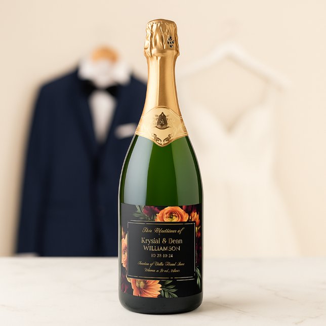 Dark Moody Burgundy Orange Rust Floral Wedding (Criador carregado)